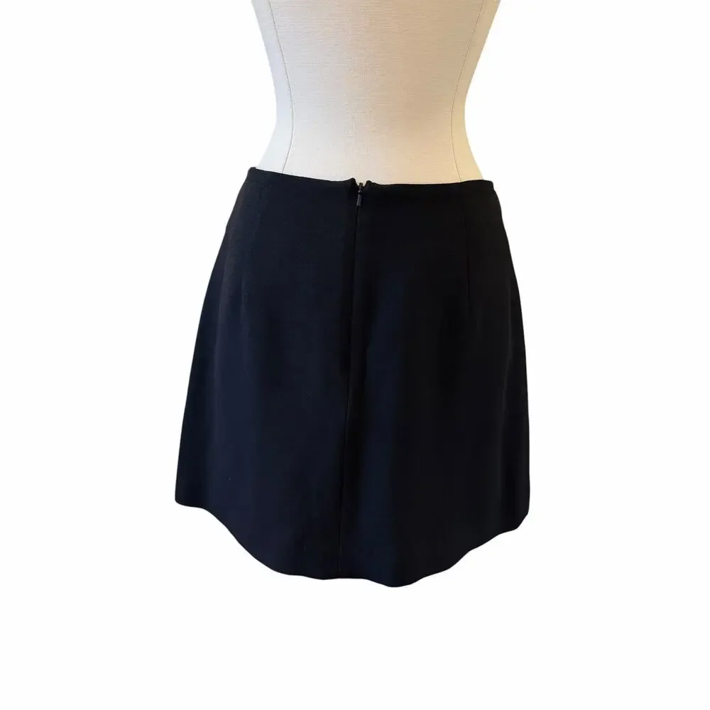Vintage Y2K Bebe Black Rhinestone Buckle Low Rise Mini Skirt Size 4